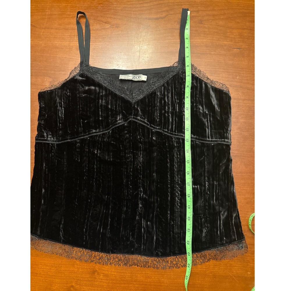 GoSilk camisole Small black silk‎ rayon blend evening y2k lace washable velvet - Picture 5 of 6